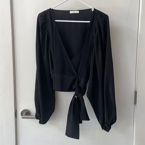 ALC silk wrap top
